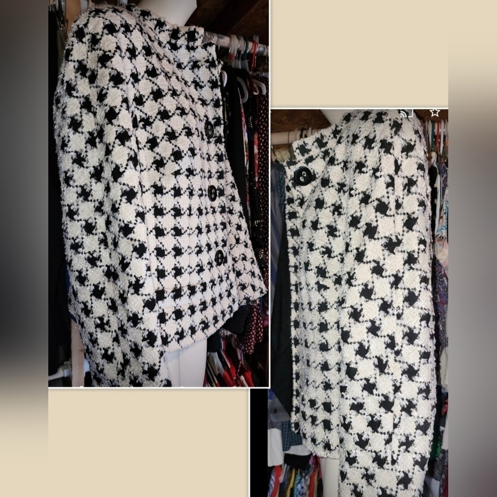 ESCADA Vintage Houndstooth Button-up Blazer Jacket RARE Euro EU 40 or Women's M - Picture 2 of 11